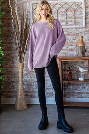 Round Neck Dropped Shoulder Blouse