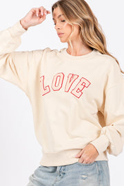 LOVE Path Applique Drop Shoulder Sweatshirt