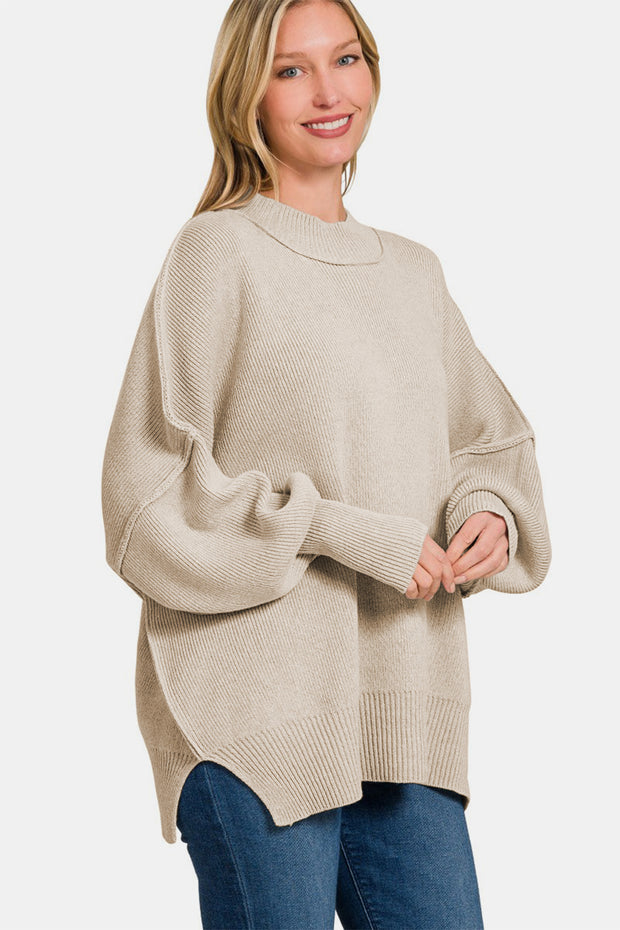 Side Slit Oversize Sweater